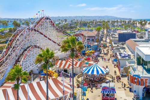 Enjoy Belmont Park in San Diego, a historic oceanfront amusement park with classic rides, fun games, and beachfront dining options. Belmont Park is a beachfront amusement park in Mission Beach