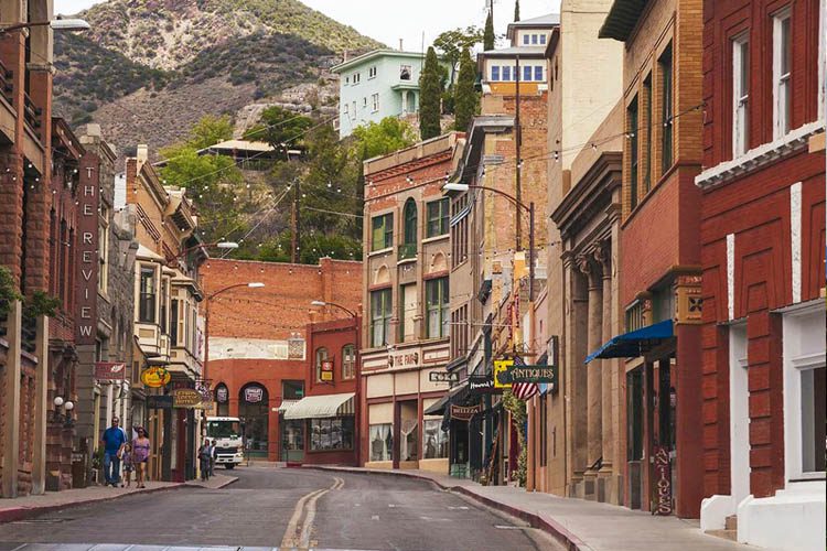 Bisbee, Arizona: A historic mining town with vibrant art scenes, colorful architecture, and stunning mountain views, perfect for exploration and relaxation. quirky town of Bisbee, known for its historic architecture and vibrant arts