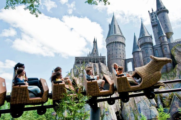 Experience the excitement of flying on a Hippogriff at Universal Studios Hollywood in 'Flight of the Hippogriff,' a family-friendly roller coaster ride! Flight of the Hippogriff