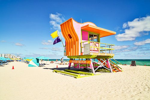 Experience Miami Beach, Florida: A vibrant destination known for its stunning beaches, Art Deco architecture, lively nightlife, and cultural diversity. Miami Beach Florida-min