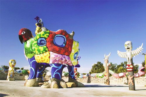 Discover Queen Califia's Magical Circle in Escondido, a stunning art installation featuring vibrant mosaics and whimsical sculptures inspired by Native American folklore. Queen Califia’s Magical Circle is a vibrant sculpture garden created by artist Niki de Saint Phalle