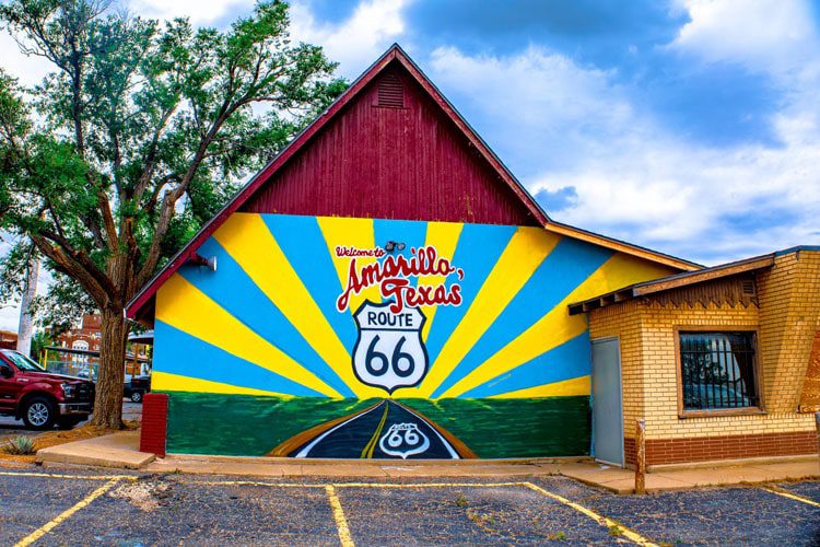 Explore the historic Route 66 District in Amarillo, Texas, showcasing classic Americana, charming shops, and vibrant murals that celebrate this iconic highway. Things to do in Texas with kids Route 66 Historic District in Amarillo-min